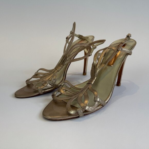 Rupert Sanderson Bronzey-Gold 'Figaro' Sandals, EU 39.5 - Picture 1 of 16